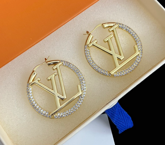High Quality Luxury Hoop Women's Earrings - Gold