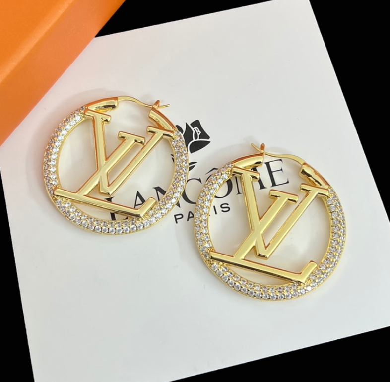 High Quality Luxury Hoop Women's Earrings - Gold