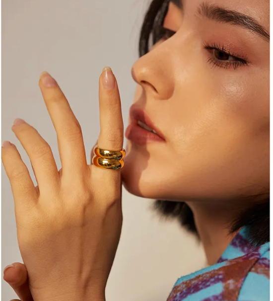High - Grade Real 18K Gold Plated Rings