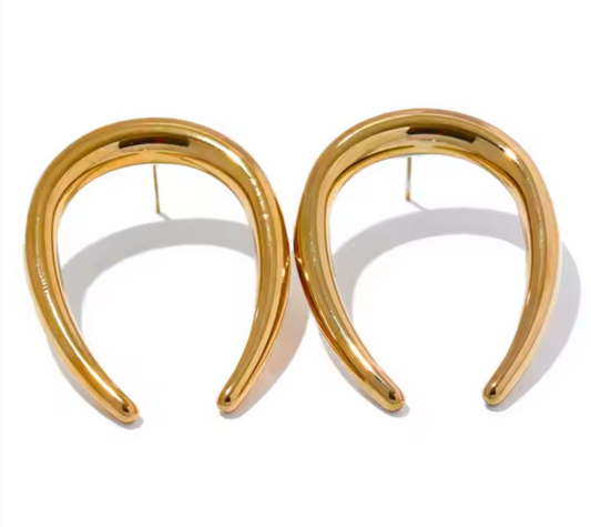 Hollow Real Gold Plated Women's Earring