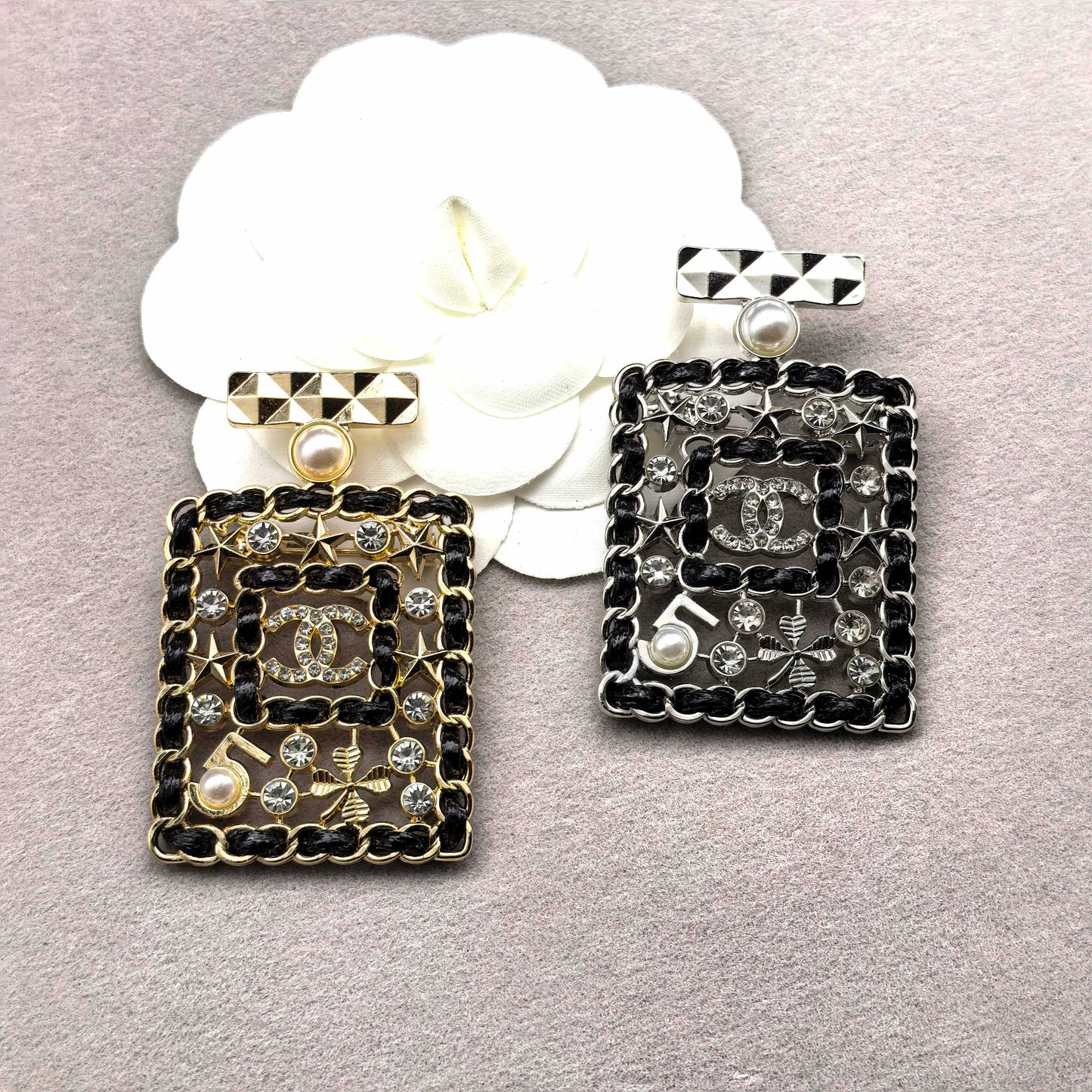 Luxury C.C Parfum Bottle Brooch