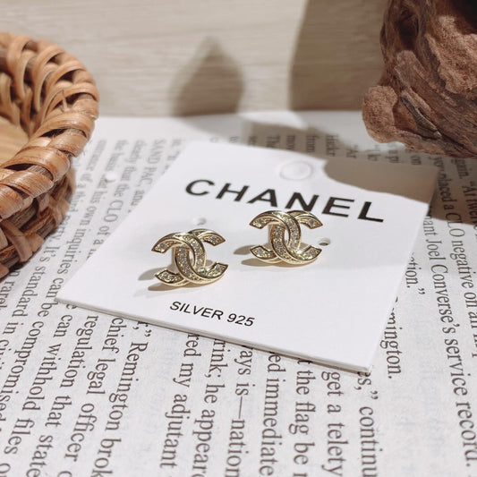 C.C Detailed diamond earrings