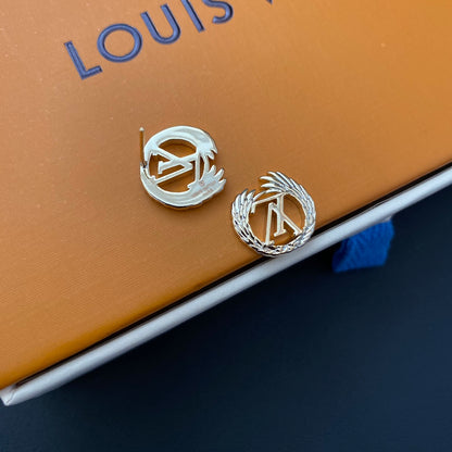 L.V Inspired Gold plated Angel Earrings