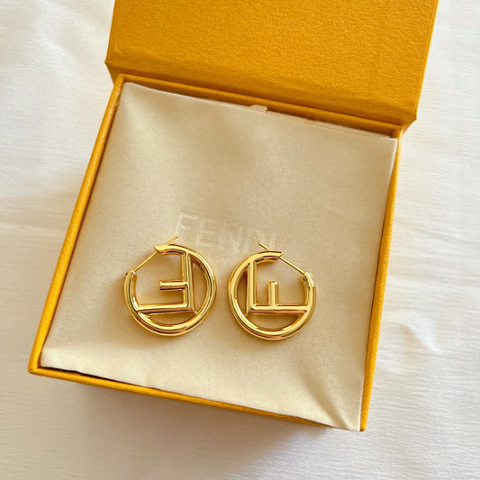 Titanium steel F.F Hoop Earrings