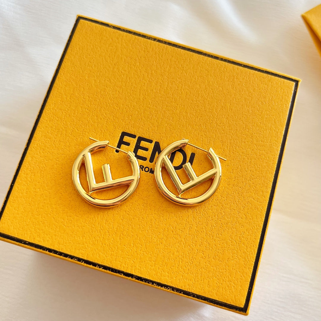 Titanium steel F.F Hoop Earrings