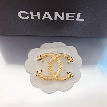 Luxury C.C Gold Brooch pin