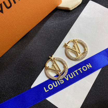 L.V Inspired Copper with micro-set zircon earrings