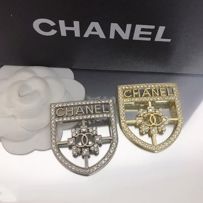 Luxury C.C Badge Brooch pin