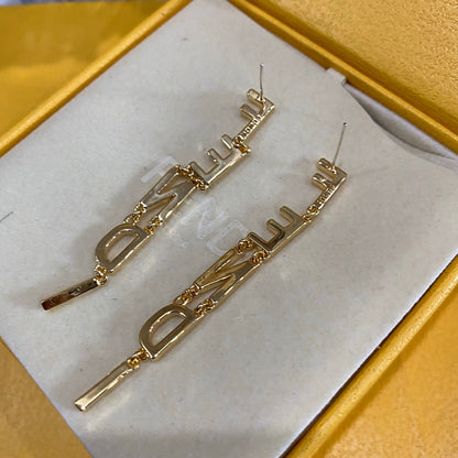 Titanium steel F.F Drop Earrings