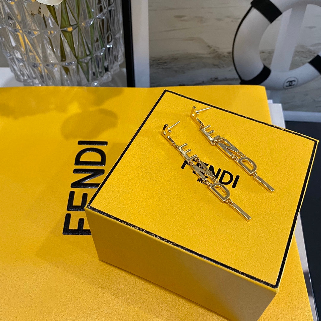 Titanium steel F.F Drop Earrings