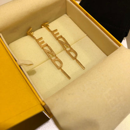 Titanium steel F.F Drop Earrings