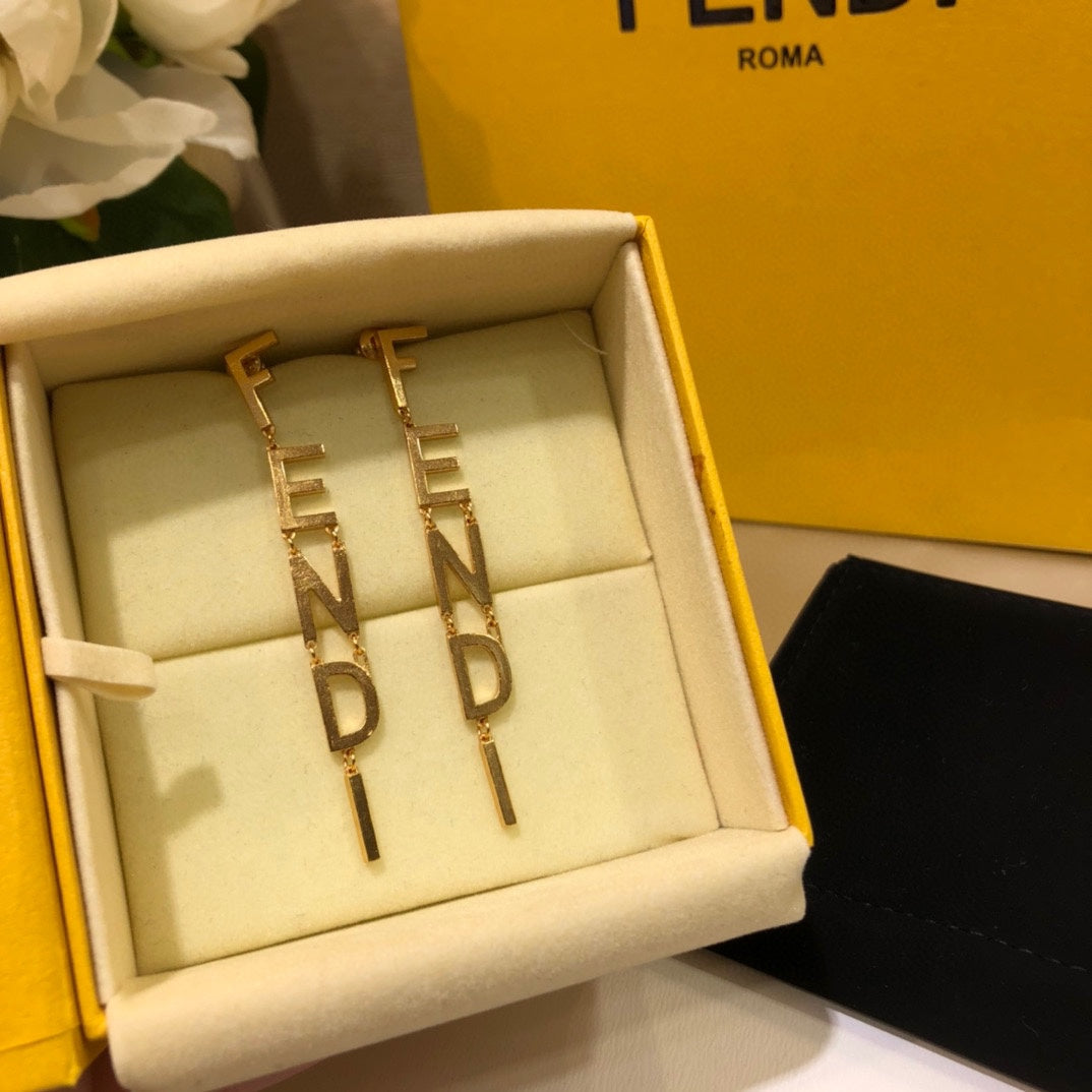 Titanium steel F.F Drop Earrings