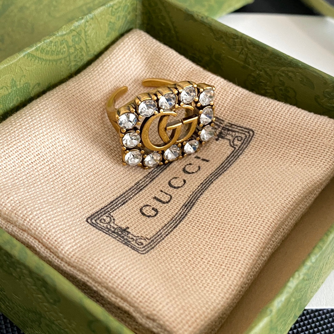 G.G Antique gold plate - Open ring