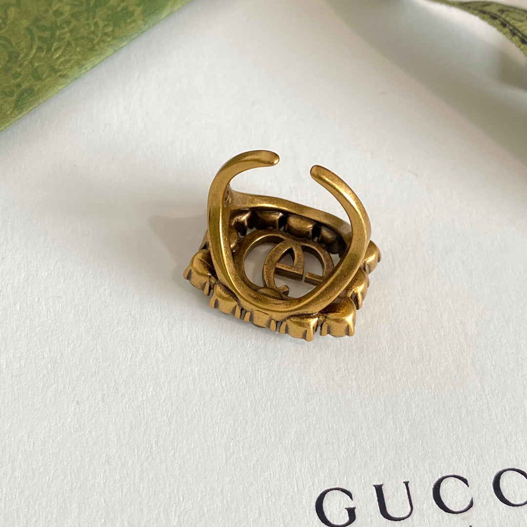 G.G Antique gold plate - Open ring