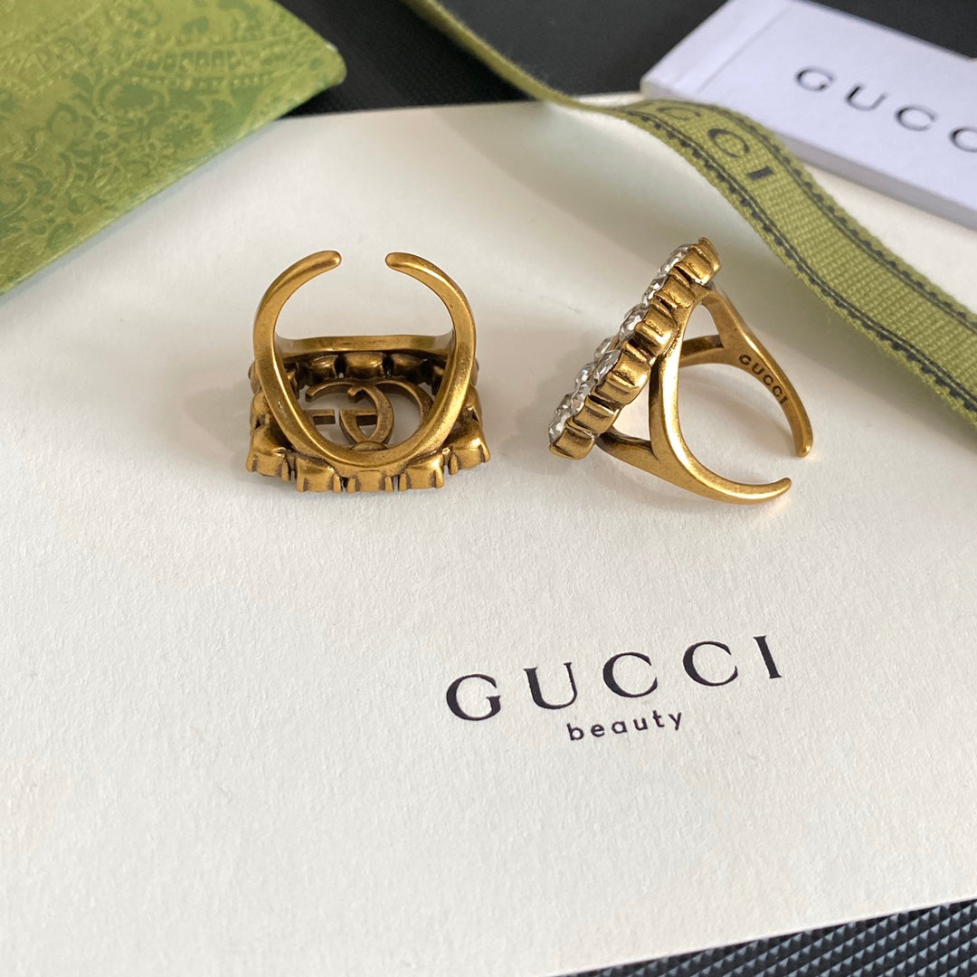G.G Antique gold plate - Open ring