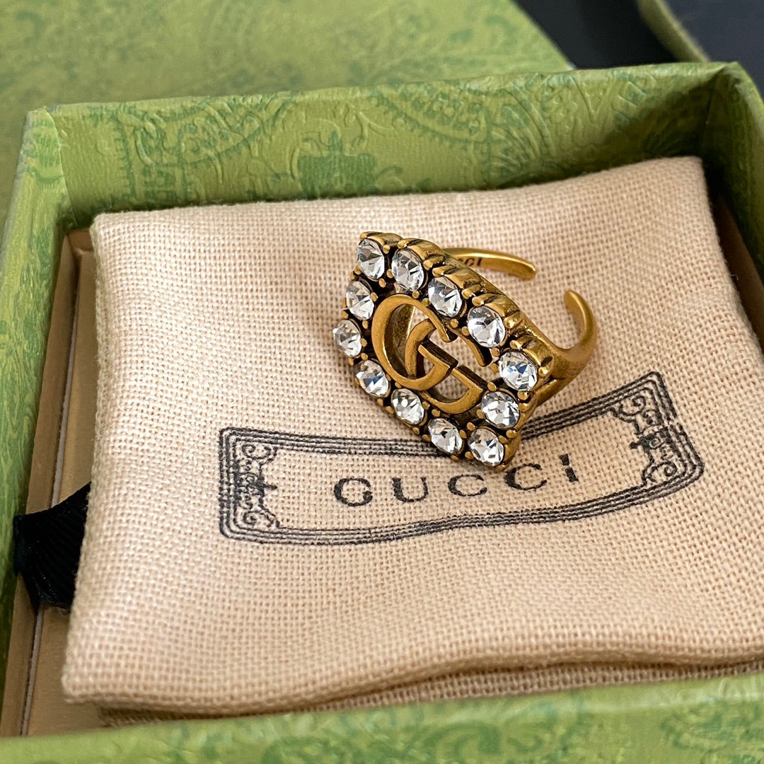 G.G Antique gold plate - Open ring