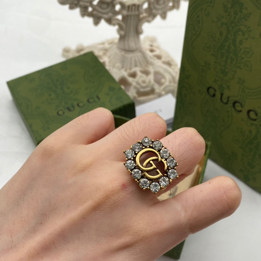 G.G Antique gold plate - Open ring