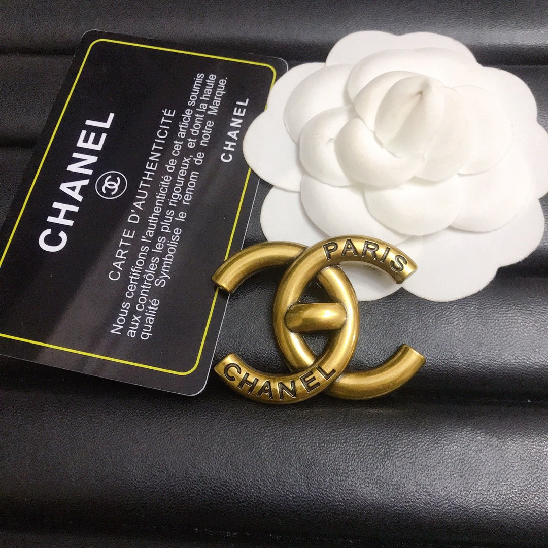 Luxury C.C Copper Brooch pin
