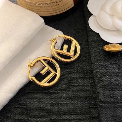 Titanium steel F.F Hoop Earrings
