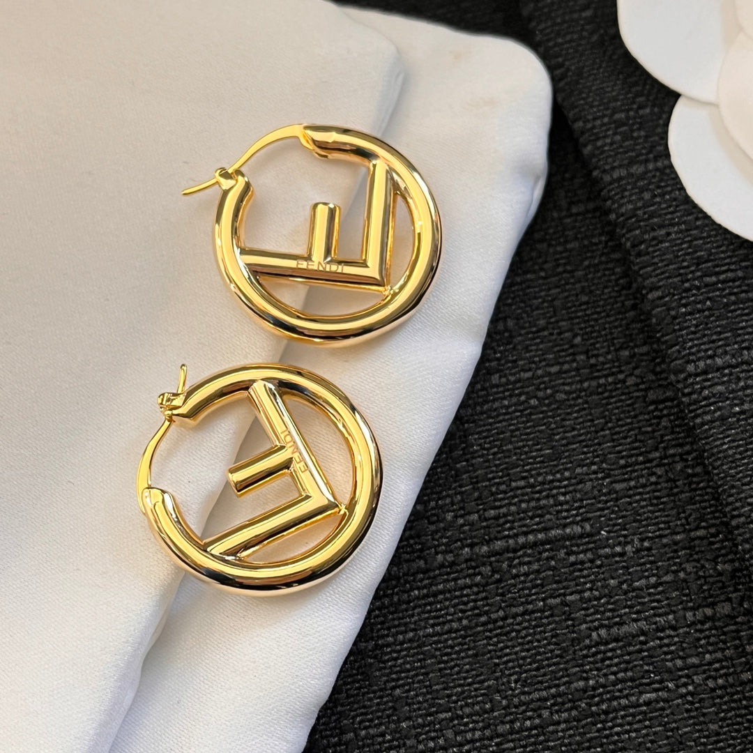 Titanium steel F.F Hoop Earrings