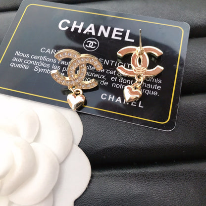 High quality C. C dangle Heart earrings