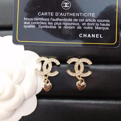High quality C. C dangle Heart earrings