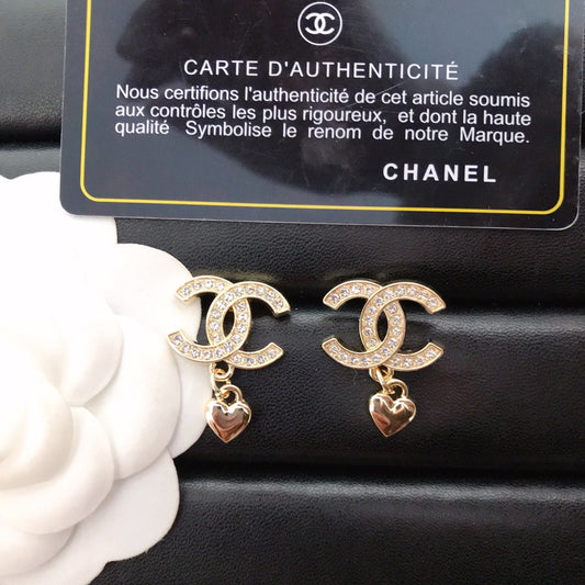 High quality C. C dangle Heart earrings