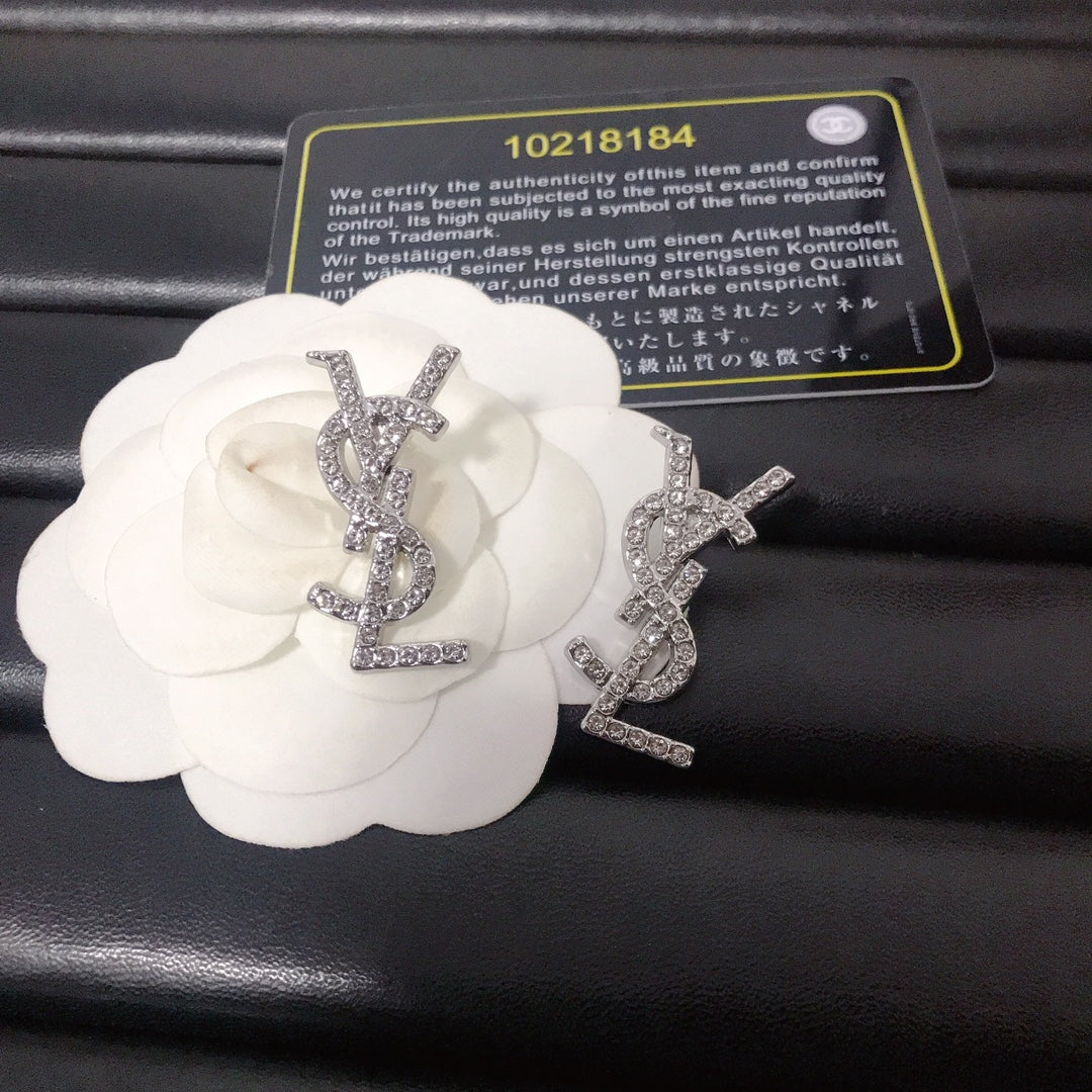 High-end Saint Laurent earrings With stamp - Silver