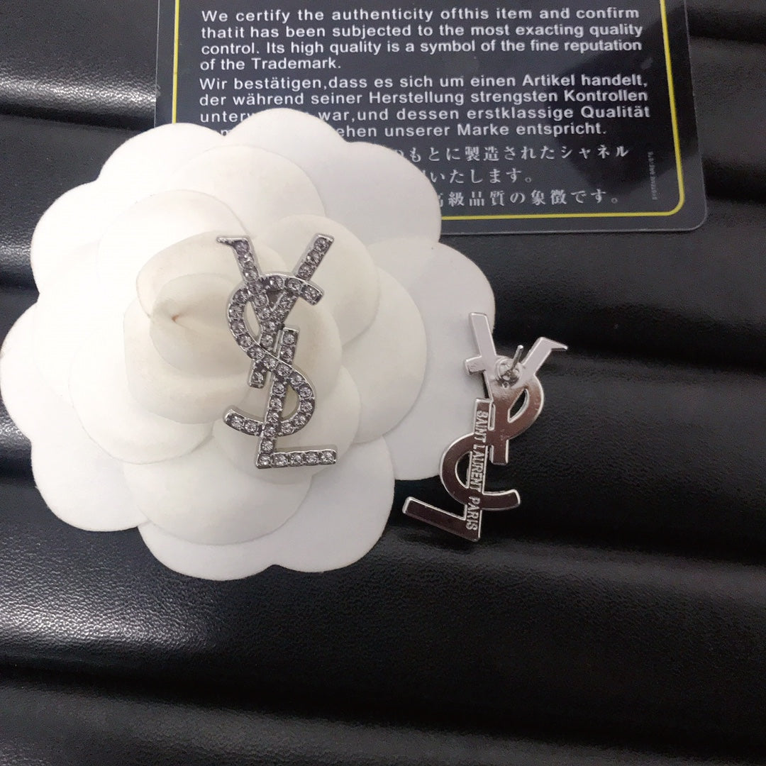 High-end Saint Laurent earrings With stamp - Silver