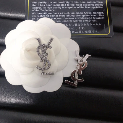 High-end Saint Laurent earrings With stamp - Silver