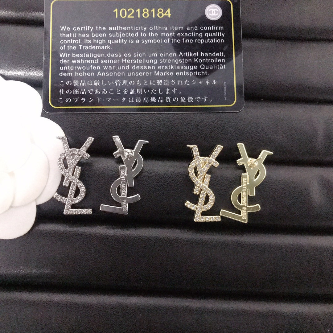 High-end Saint Laurent earrings With stamp - Silver