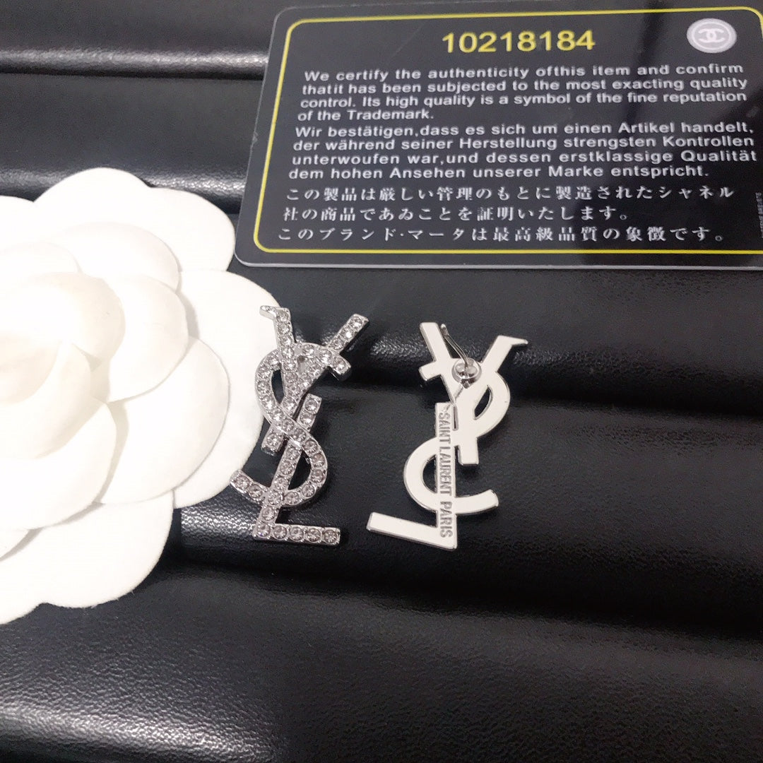 High-end Saint Laurent earrings With stamp - Silver