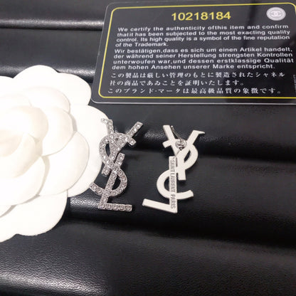 High-end Saint Laurent earrings With stamp - Silver
