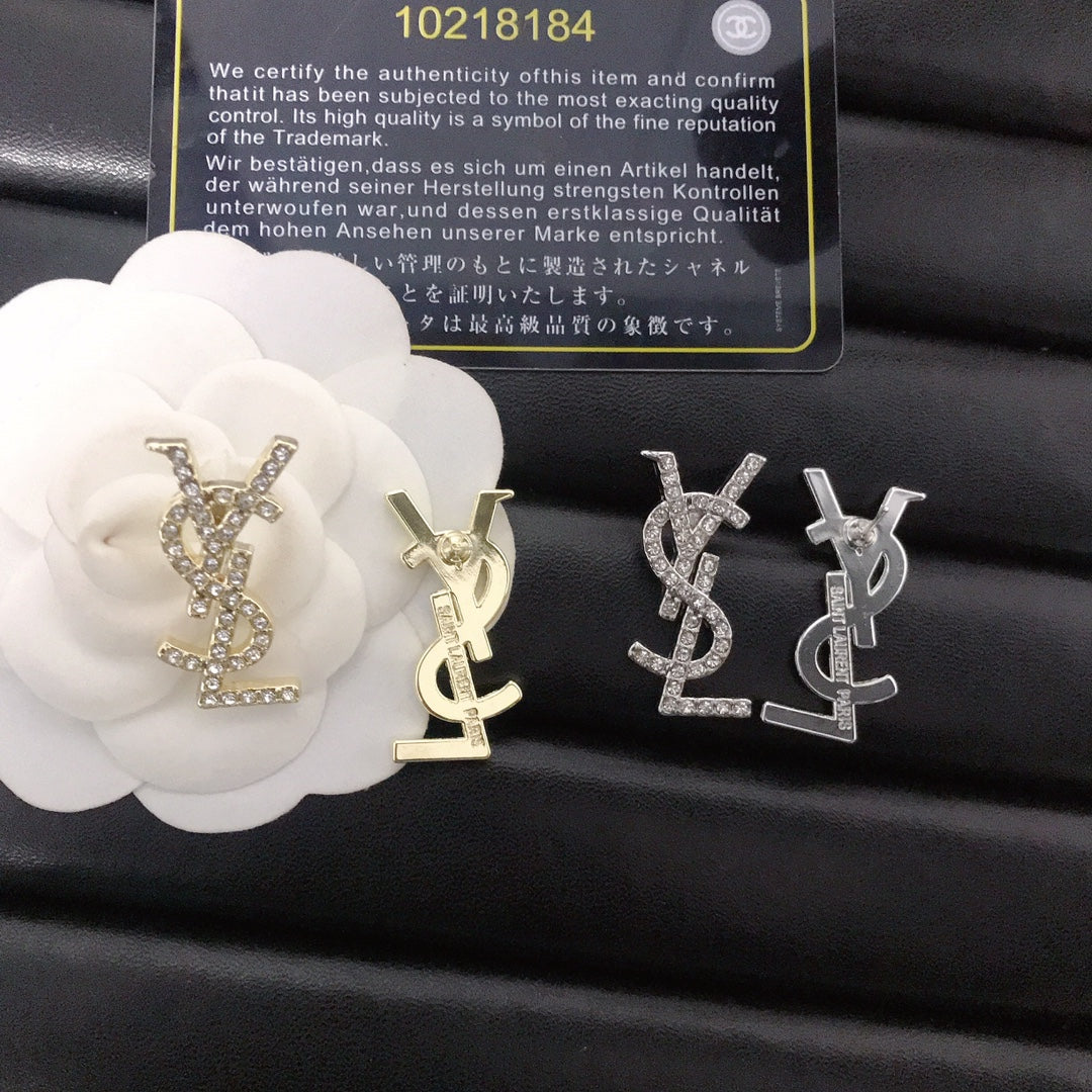 High-end Saint Laurent earrings With stamp - Gold