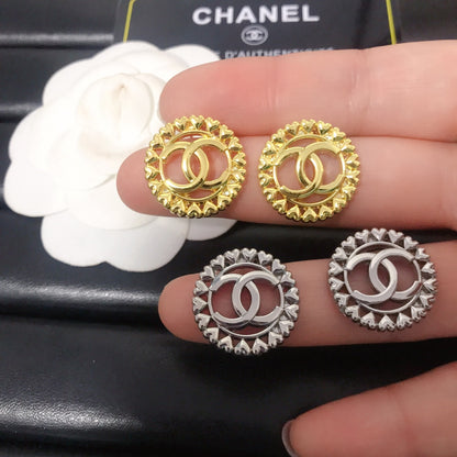 High quality C. C Heart stud earrings