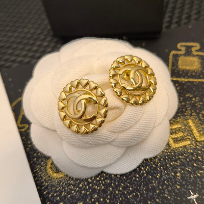 High quality C. C Heart stud earrings