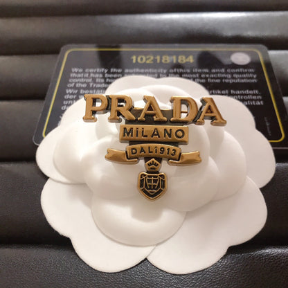 Luxury Prada Silver Brooch pin