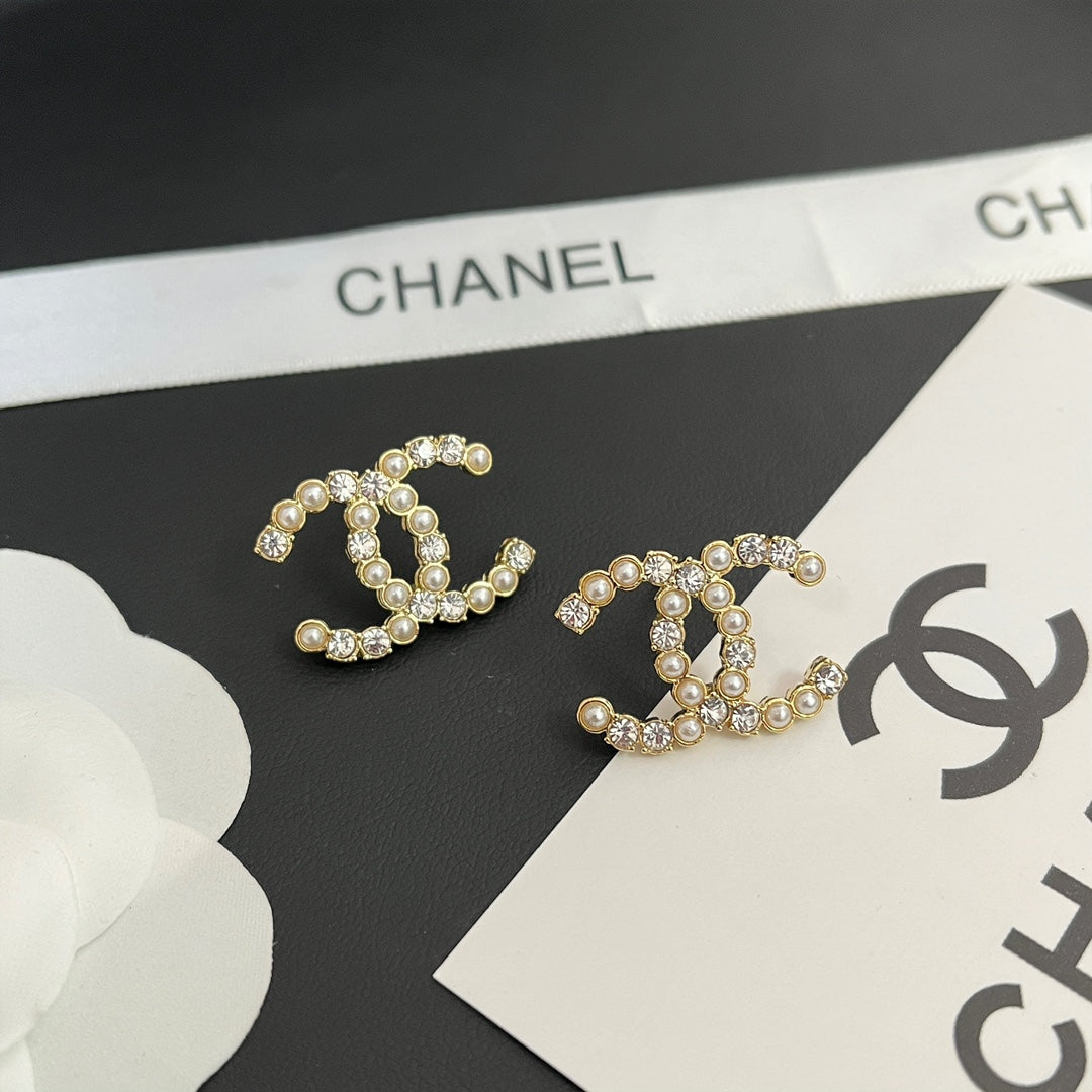 C.C Inspired Zirconia and pearl earrings