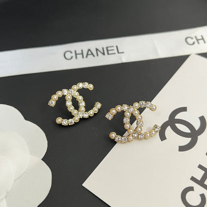 C.C Inspired Zirconia and pearl earrings