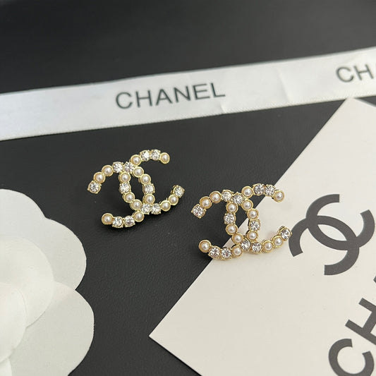 C.C Inspired Zirconia and pearl earrings