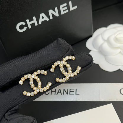 C.C Inspired Zirconia and pearl earrings