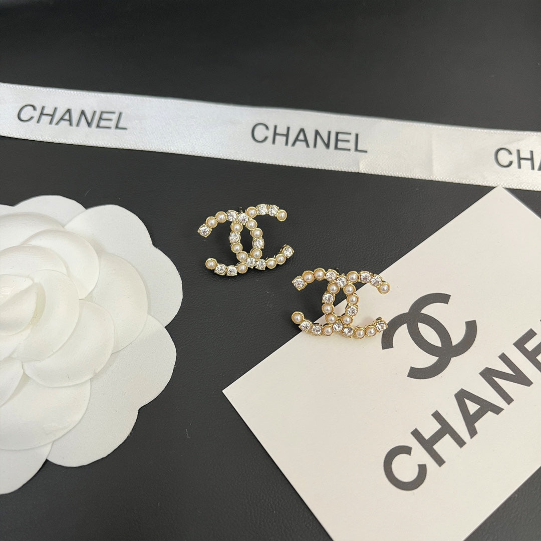 C.C Inspired Zirconia and pearl earrings