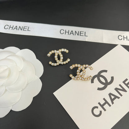 C.C Inspired Zirconia and pearl earrings