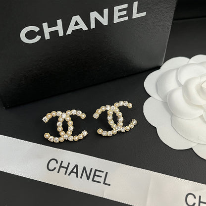 C.C Inspired Zirconia and pearl earrings
