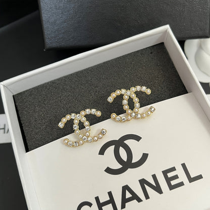 C.C Inspired Zirconia and pearl earrings