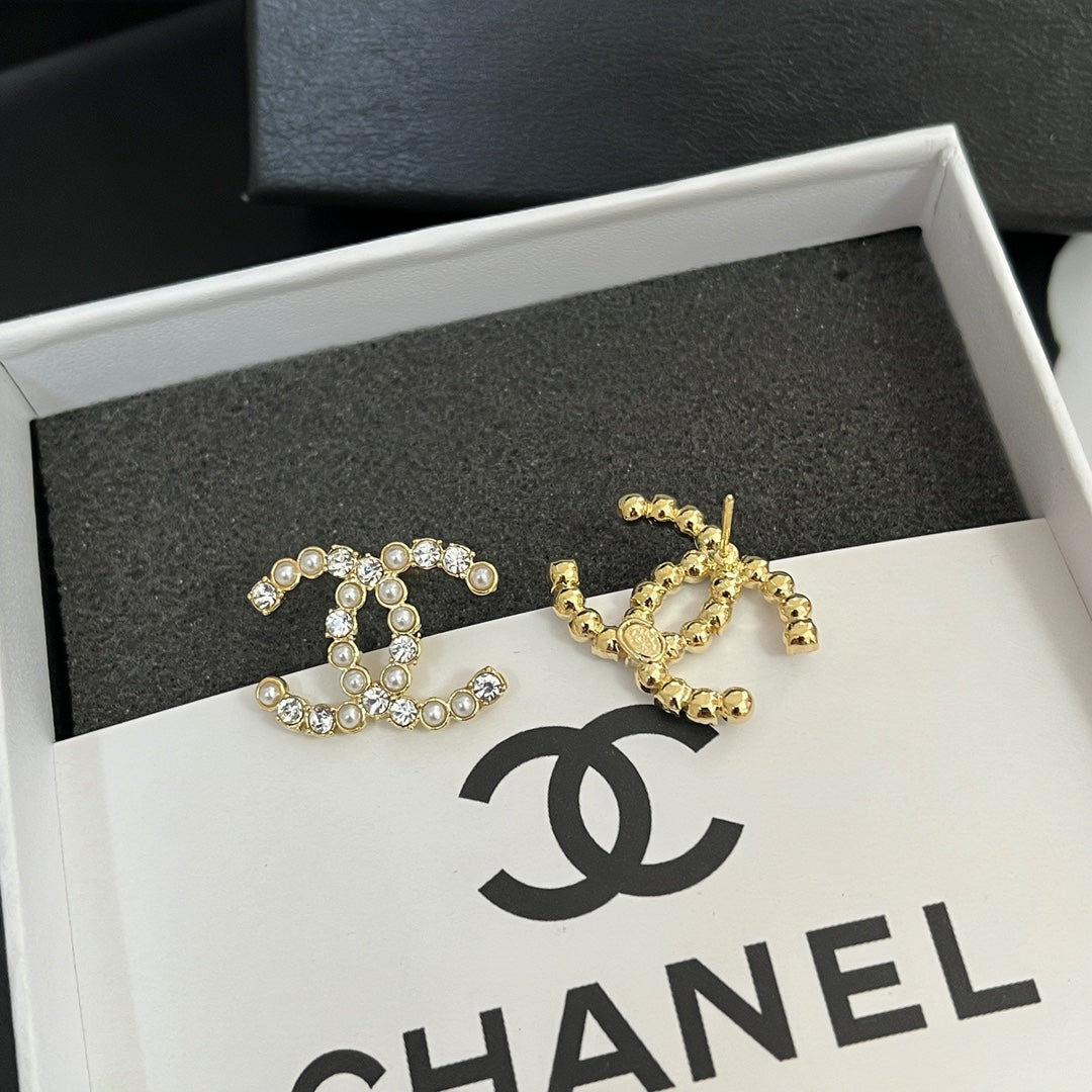 C.C Inspired Zirconia and pearl earrings