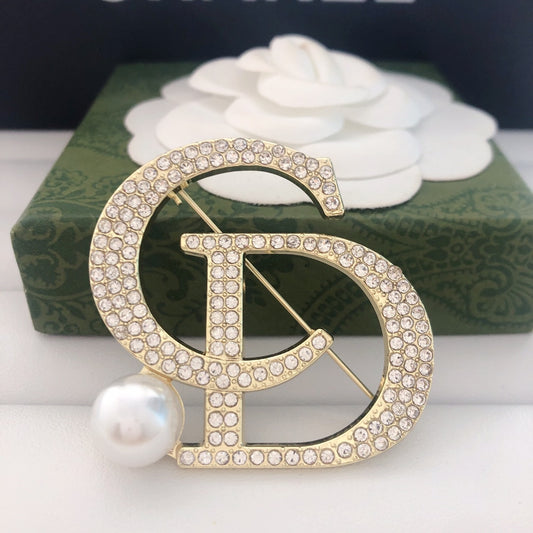 Luxury Gold Dior Brooch pin