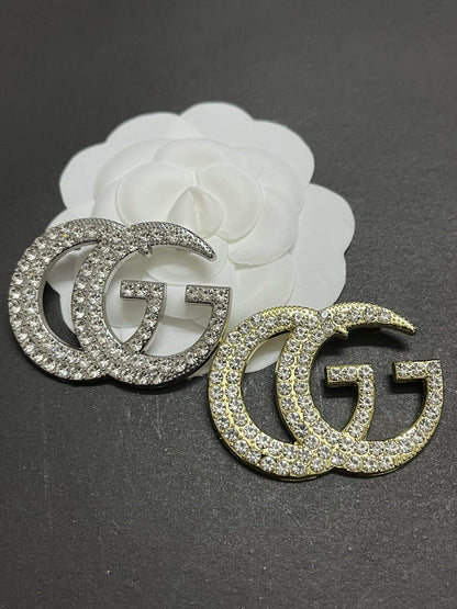 Luxury Silver G.G Brooch pin