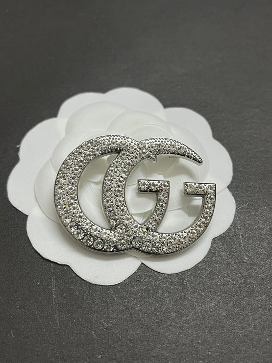 Luxury Silver G.G Brooch pin