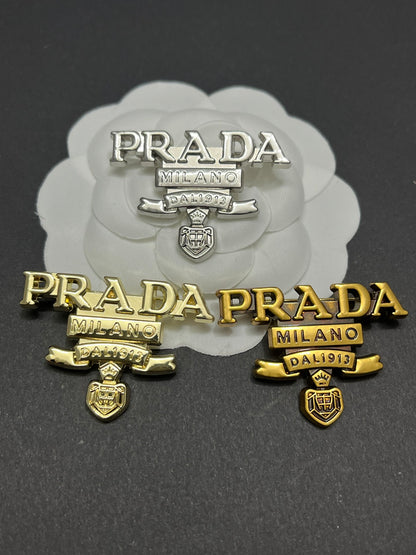 Luxury Prada Silver Brooch pin